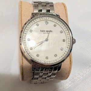 kate spade Silver Crystal Accent Stainless Watch - White Dial